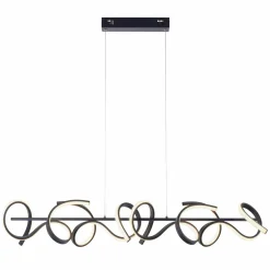 JUST LIGHT. Suspension LED Curls, noir, métal, longueur 99 cm, intensité variable| Suspensions Led|Suspensions