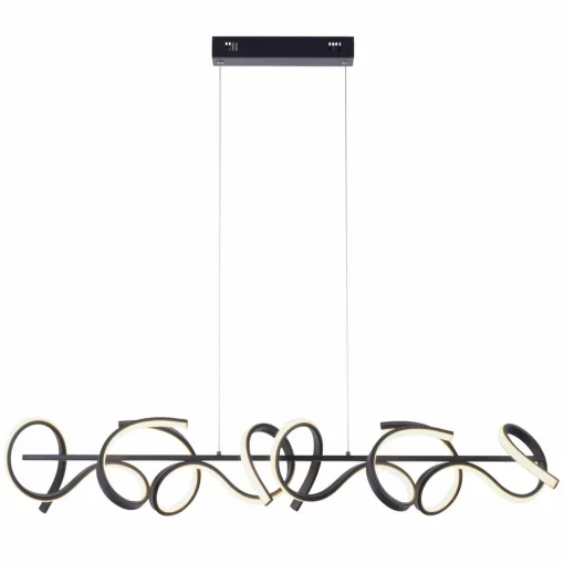 JUST LIGHT. Suspension LED Curls, noir, métal, longueur 99 cm, intensité variable| Suspensions Led|Suspensions