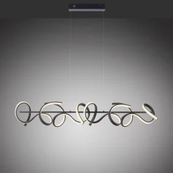JUST LIGHT. Suspension LED Curls, noir, métal, longueur 99 cm, intensité variable| Suspensions Led|Suspensions