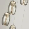 Searchlight Suspension LED Cyclone, 5 lampes, fumé, verre| Suspensions Led|Suspensions