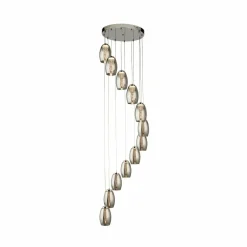 Searchlight Suspension LED Cyclone, 12 lampes, fumé, verre| Suspensions Led|Suspensions