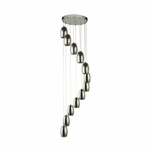 Searchlight Suspension LED Cyclone, 12 lampes, fumé, verre| Suspensions Led|Suspensions