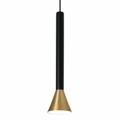 FARO BARCELONA Suspension LED Danka cylindrique en satin doré| Suspensions Led|Suspensions