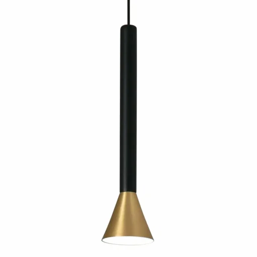 FARO BARCELONA Suspension LED Danka cylindrique en satin doré| Suspensions Led|Suspensions