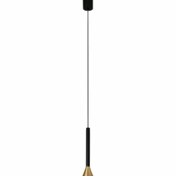 FARO BARCELONA Suspension LED Danka cylindrique en satin doré| Suspensions Led|Suspensions