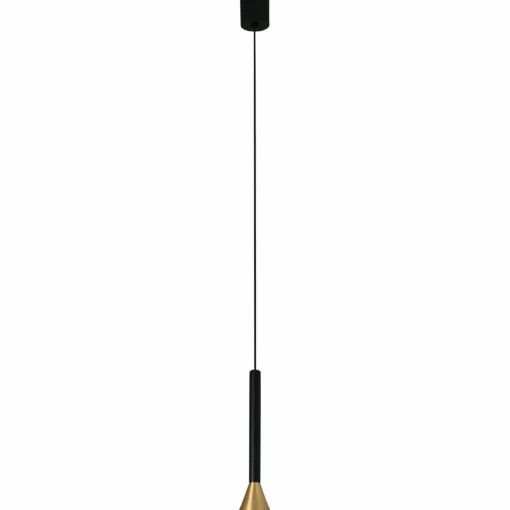 FARO BARCELONA Suspension LED Danka cylindrique en satin doré| Suspensions Led|Suspensions