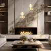 Eko-Light Suspension LED Daphne, verre ambre-transparent, hauteur 28 cm| Suspensions Led|Suspensions