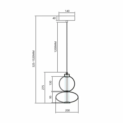Eko-Light Suspension LED Daphne, verre ambre-transparent, hauteur 28 cm| Suspensions Led|Suspensions