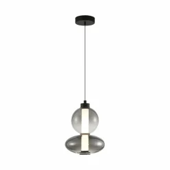 Eko-Light Suspension LED Daphne, verre gris-transparent, hauteur 28 cm| Suspensions Led|Suspensions