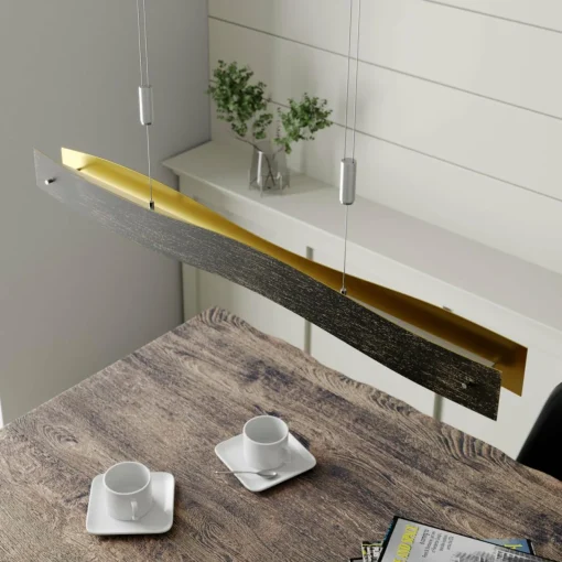 Lucande Suspension LED dimmable Ebu, noir-doré| Suspensions Led|Suspensions