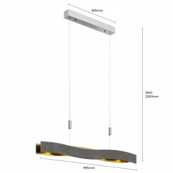 Lucande Suspension LED dimmable Ebu, noir-doré| Suspensions Led|Suspensions