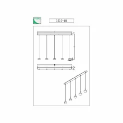 Fabas Luce Suspension LED Dunk, laiton, à 5 lampes, 3.000 K, métal| Suspensions Led|Suspensions