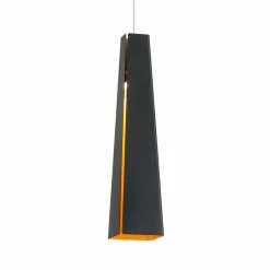 FARO BARCELONA Suspension LED en aluminium Pluma, noir/doré| Suspensions Led|Suspensions