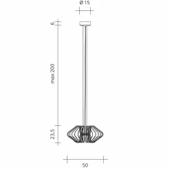 URBAN by Sforzin Suspension LED Filo, couleur titane, métal, Ø 50 cm, 2.700 K| Suspensions Led|Suspensions