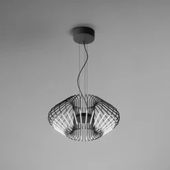 URBAN by Sforzin Suspension LED Filo, couleur titane, métal, Ø 50 cm, 2.700 K| Suspensions Led|Suspensions