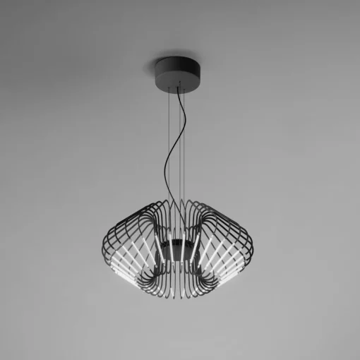 URBAN by Sforzin Suspension LED Filo, couleur titane, métal, Ø 50 cm, 2.700 K| Suspensions Led|Suspensions
