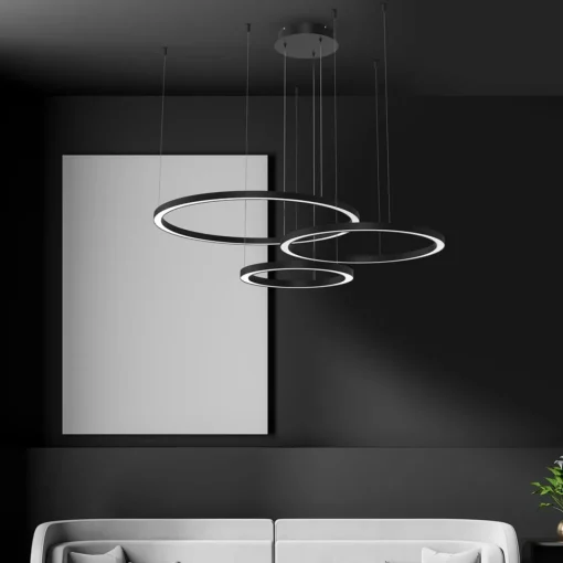 Eko-Light Suspension LED Galaxia, plastique, noir, 3 lampes, 85 W| Suspensions Led|Suspensions