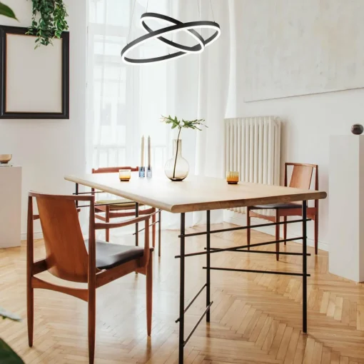 Fabas Luce Suspension LED Giotto, à 2 lampes, noire| Suspensions Led|Suspensions