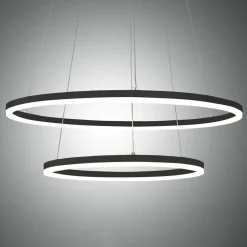 Fabas Luce Suspension LED Giotto, à 2 lampes, noire| Suspensions Led|Suspensions