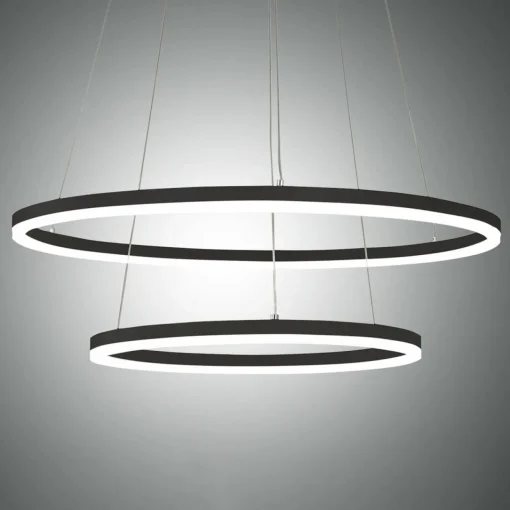 Fabas Luce Suspension LED Giotto, à 2 lampes, noire| Suspensions Led|Suspensions