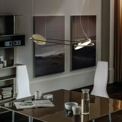 Sil-Lux Suspension LED Giotto, à 2 lampes, groupée, dorée| Suspensions Led|Suspensions