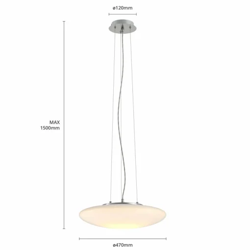 Lindby Suspension LED Gunda verre opale blanc| Suspensions Led|Suspensions