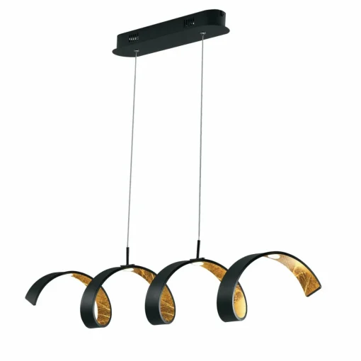 Eco-Light Suspension LED Helix, noir-doré, 80 cm| Suspensions Led|Suspensions