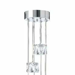 Searchlight Suspension LED Ice Cube, 8 lampes, chrome, verre cristal| Suspensions Led|Suspensions