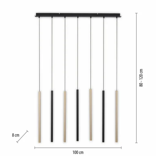 Paul Neuhaus Suspension LED inondation, dimmable, à 7 lampes| Suspensions Led|Suspensions