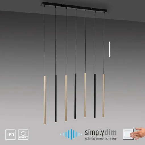 Paul Neuhaus Suspension LED inondation, dimmable, à 7 lampes| Suspensions Led|Suspensions
