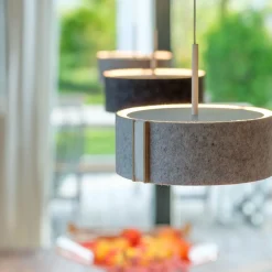 Domus Suspension LED LARAfelt S, Ø20cm, gris/blanc cassé| Suspensions Led|Suspensions