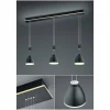 HELL Suspension LED Leni, à 3 lampes, noire| Suspensions Led|Suspensions