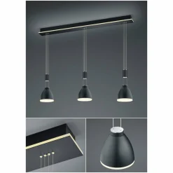 HELL Suspension LED Leni, à 3 lampes, noire| Suspensions Led|Suspensions