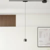 Lindby Suspension LED Lumaro,noir,Ø8,2cm,alu,48V,intensité variable| Luminaires Led D'Intérieur