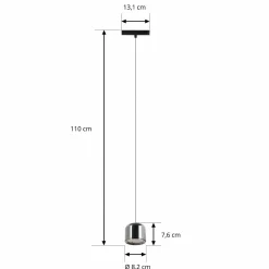 Lindby Suspension LED Lumaro,noir,Ø8,2cm,alu,48V,intensité variable| Luminaires Led D'Intérieur