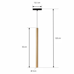 Lindby Suspension LED Lumaro, or, Ø 3cm,aluminium,48V,intensité variable| Luminaires Led D'Intérieur