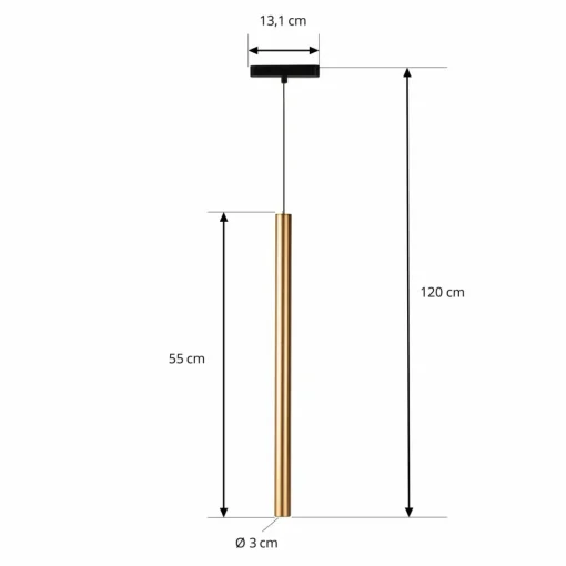 Lindby Suspension LED Lumaro, or, Ø 3cm,aluminium,48V,intensité variable| Luminaires Led D'Intérieur