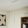 Lindby Suspension LED Lumaro, blanc, Ø 3cm,alu,48V,intensité variable| Luminaires Led D'Intérieur