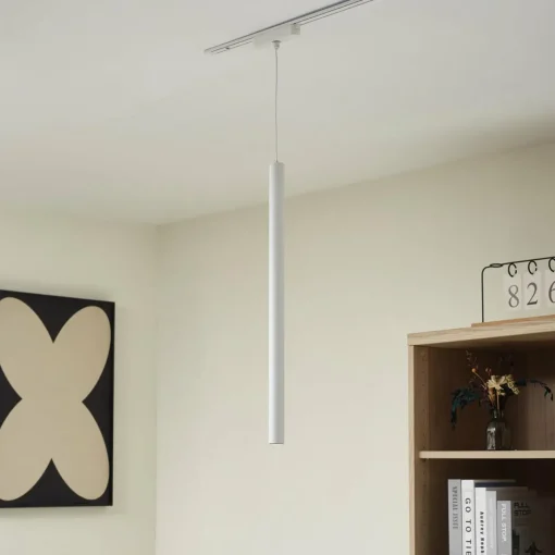 Lindby Suspension LED Lumaro, blanc, Ø 3cm,alu,48V,intensité variable| Luminaires Led D'Intérieur