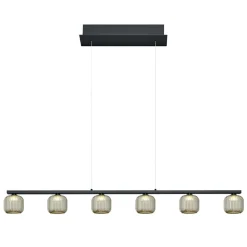 HELL Suspension LED Loft avec verre fumé, à 6 lampes| Suspensions Led|Suspensions