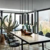 Ideallux Suspension LED Look de forme allongée, noire| Suspensions Led|Suspensions