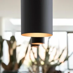 Ideallux Suspension LED Look de forme allongée, noire| Suspensions Led|Suspensions