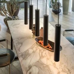 Ideallux Suspension LED Look de forme allongée, noire| Suspensions Led|Suspensions