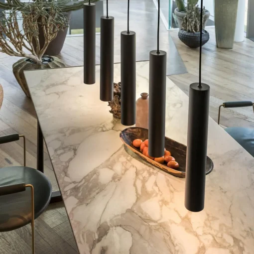 Ideallux Suspension LED Look de forme allongée, noire| Suspensions Led|Suspensions