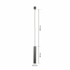 Ideallux Suspension LED Look de forme allongée, noire| Suspensions Led|Suspensions
