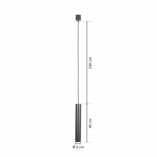Ideallux Suspension LED Look de forme allongée, noire| Suspensions Led|Suspensions