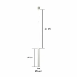Ideallux Suspension LED Look de forme allongée, blanche| Suspensions Led|Suspensions