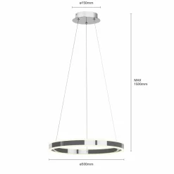 Lucande Suspension LED Lyani en chromé, dimmable, 50 cm| Suspensions Led|Suspensions