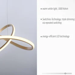 JUST LIGHT. Suspension LED Maria, 3-step-dim, laiton| Suspensions Led|Suspensions
