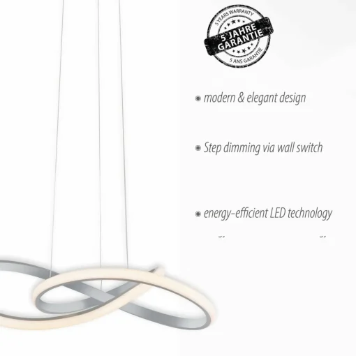 JUST LIGHT. Suspension LED Maria, 3-step-dim, aluminium| Suspensions Led|Suspensions